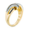 Thumbnail Image 1 of 0.23 CT. T.W. Champagne and White Diamond Split Bypass Ring in 10K Gold