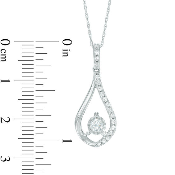 0.33 CT. T.W. Diamond Teardrop Pendant in 10K White Gold