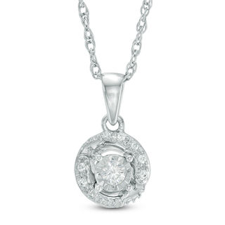 0.10 CT. T.W. Diamond Swirl Pendant in 10K White Gold