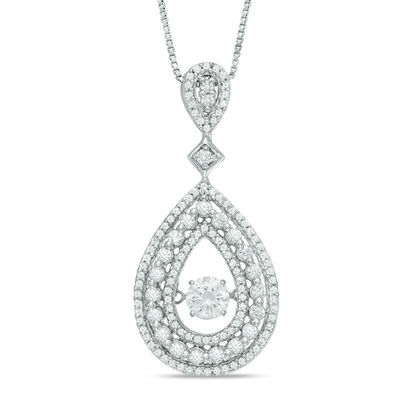 Unstoppable Love™ 0.95 CT. T.W. Diamond Double Teardrop Pendant in 14K White Gold