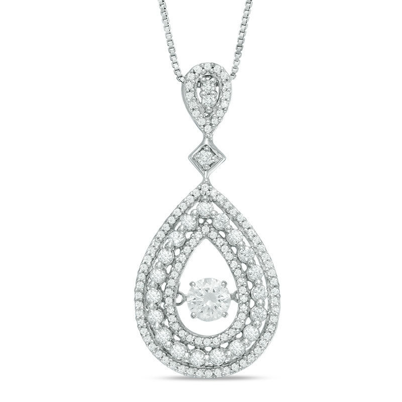 Unstoppable Love™ 0.95 CT. T.W. Diamond Double Teardrop Pendant in 14K White Gold|Peoples Jewellers