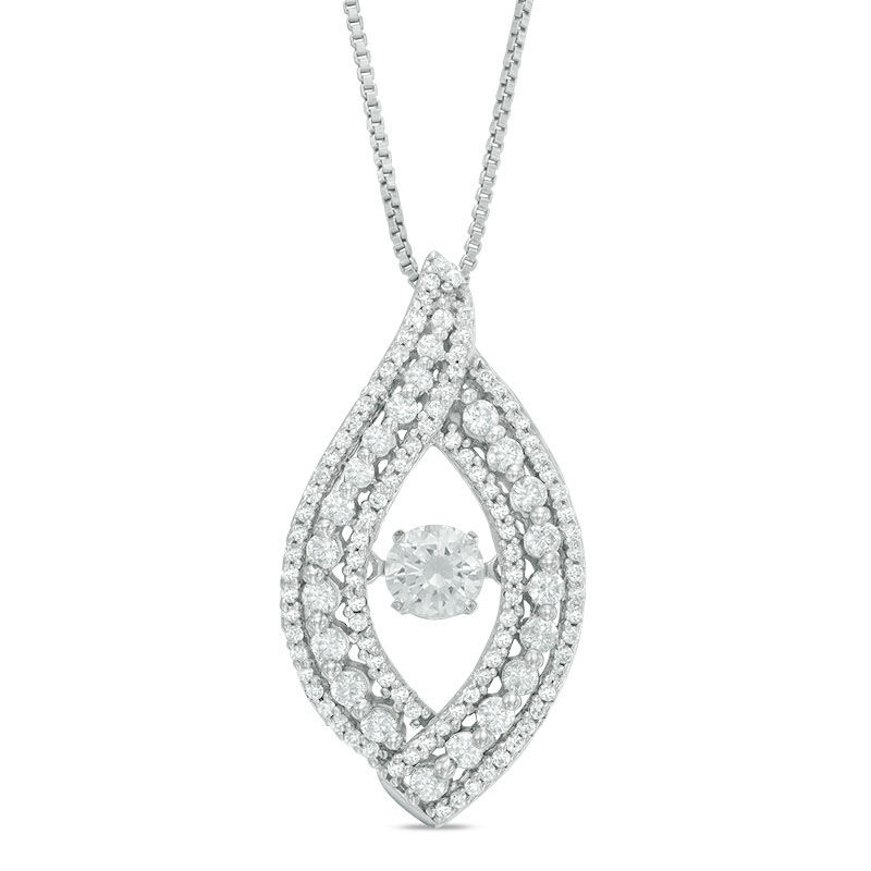 Unstoppable Love™ 0.95 CT. T.W. Diamond Open Flame Pendant in 14K White Gold|Peoples Jewellers
