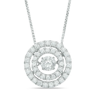 Unstoppable Love™ 0.95 CT. T.W. Diamond Double Frame Pendant in 14K White Gold