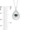 Unstoppable Love™ 0.70 CT. T.W. Enhanced Black and White Diamond Double Teardrop Pendant in 10K White Gold