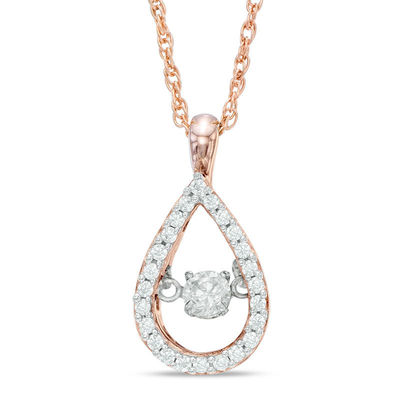 Unstoppable Love™ 0.23 CT. T.W. Diamond Teardrop Pendant in 10K Rose Gold