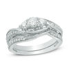 Thumbnail Image 0 of 0.50 CT. T.W. Diamond Three Stone Bypass Bridal Set in 10K White Gold