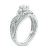 Thumbnail Image 1 of 0.50 CT. T.W. Diamond Three Stone Bypass Bridal Set in 10K White Gold