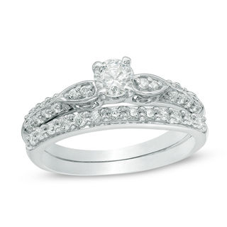 0.50 CT. T.W. Diamond Frame Bridal Set in 10K White Gold