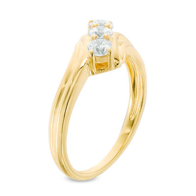 0.45 CT. T.W. Diamond Past Present Future® Bypass Engagement Ring in 10K Gold