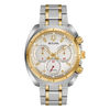 Men's Bulova Curv Chronograph Two-Tone Watch with Silver-Tone Dial (Model: 98A157)