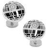 Men's STAR WARS Death Star Enamel Cuff Links in White Rhodium Brass