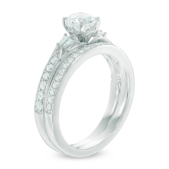 Celebration Canadian Ideal 0.95 CT. T.W. Certified Diamond Bridal Set in 14K White Gold (I/I1)