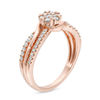 0.40 CT. T.W. Composite Diamond Flower Bypass Engagement Ring in 10K Rose Gold