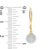 0.20 CT. T.W. Composite Diamond Sunburst Drop Earrings in 10K Gold