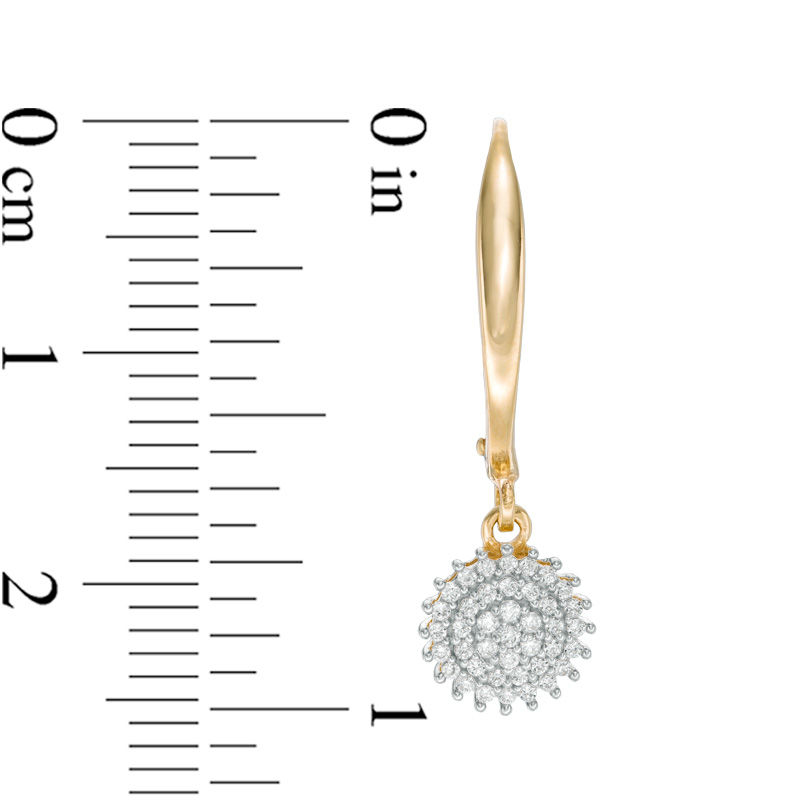 0.20 CT. T.W. Composite Diamond Sunburst Drop Earrings in 10K Gold|Peoples Jewellers