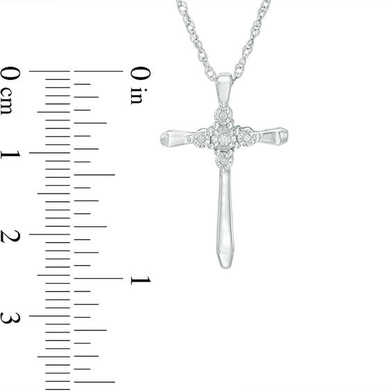 Diamond Accent Cross Pendant in Sterling Silver