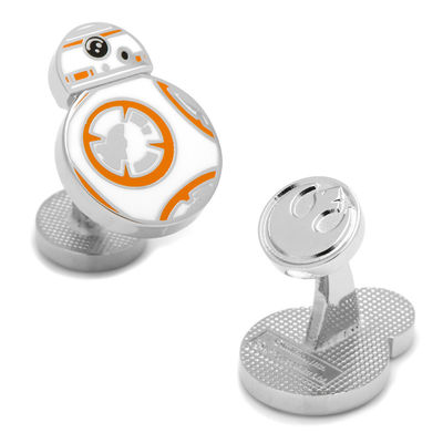 Men's STAR WARS BB-8 Enamel Cuff Links in White Rhodium Brass