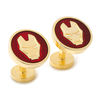 Men's ©MARVEL Iron Man Enamel Cuff Links in Yellow Rhodium Brass