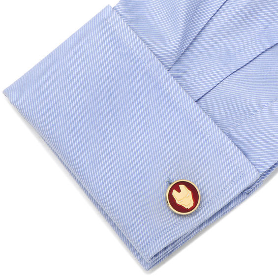 Men's ©MARVEL Iron Man Enamel Cuff Links in Yellow Rhodium Brass