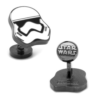 Men's STAR WARS Stormtrooper Enamel Cuff Links in Grey Rhodium Brass