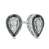 Thumbnail Image 0 of Enhanced Black and White Diamond Accent Teardrop Stud Earrings in Sterling Silver