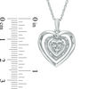 Diamond Accent Triple Heart Frame Pendant in Sterling Silver