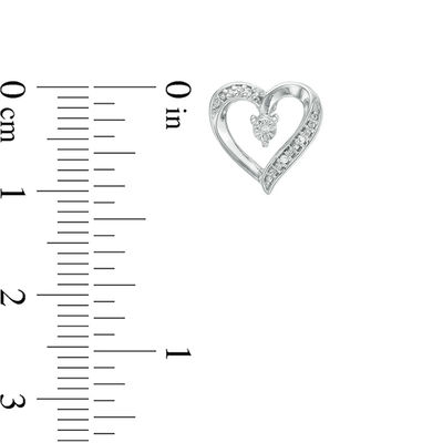 Diamond Accent Heart Stud Earrings in Sterling Silver