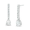 Pear-Shaped Lab-Created White Sapphire Dangle Drop Earrings in 10K White Gold