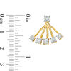Thumbnail Image 2 of 0.15 CT. T.W. Diamond Fan Front/Back Earrings in Sterling Silver with 14K Gold Plate