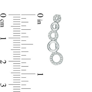 0.18 CT. T.W. Diamond Alternating Circle Crawler Earrings in Sterling Silver