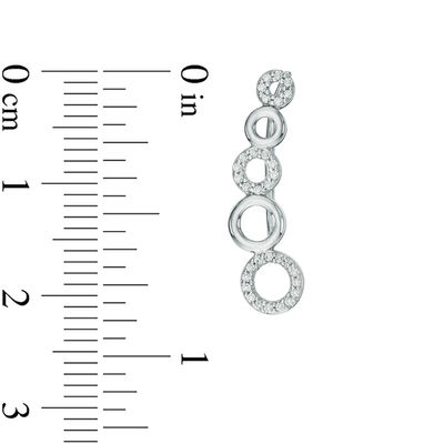 0.18 CT. T.W. Diamond Alternating Circle Crawler Earrings in Sterling Silver