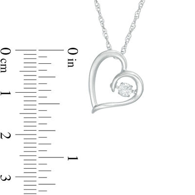 Unstoppable Love™ Lab-Created White Sapphire Tilted Heart Pendant in Sterling Silver