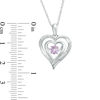 Unstoppable Love™ 4.4mm Lab-Created Pink Sapphire and Diamond Accent Double Heart Pendant in Sterling Silver