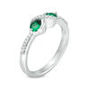 Lab-Created Emerald and Diamond Accent Infinity Ring in Sterling Silver