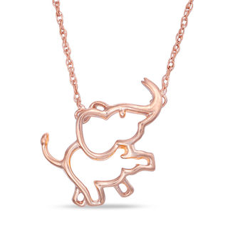 Elephant Necklace in 10K Rose Gold