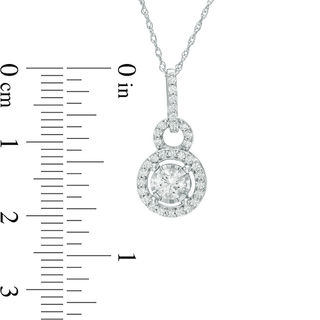 0.50 CT. T.W. Diamond Doorknocker Drop Pendant in 10K White Gold