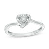 Thumbnail Image 1 of Diamond Accent Solitaire Heart Promise Ring in Sterling Silver