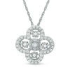 Thumbnail Image 0 of Unstoppable Love™ 0.25 CT. T.W. Diamond Clover Pendant in 10K White Gold