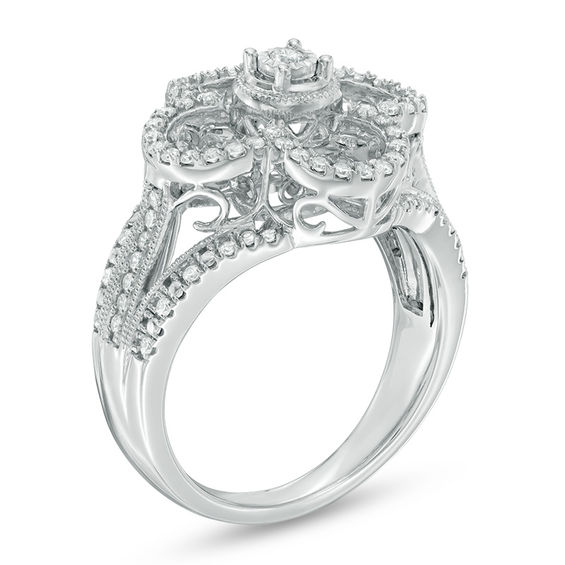 Unstoppable Love™ 0.50 CT. T.W. Diamond Clover Ring in 10K White Gold