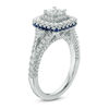 Thumbnail Image 1 of Vera Wang Love Collection 1.30 CT. T.W. Princess-Cut Diamond and Sapphire Frame Engagement Ring in 14K White Gold