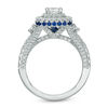 Thumbnail Image 2 of Vera Wang Love Collection 1.30 CT. T.W. Princess-Cut Diamond and Sapphire Frame Engagement Ring in 14K White Gold