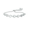 Thumbnail Image 1 of Diamond Accent Heart Bolo Bracelet in Sterling Silver - 9.5&quot;