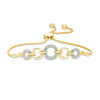 Thumbnail Image 0 of Diamond Accent Alternating Circle Bolo Bracelet in Sterling Silver with 14K Gold Plate - 9.5"