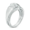 0.87 CT. T.W. Certified Canadian Diamond Swirl Bypass Bridal Set in 14K White Gold (I/I1)