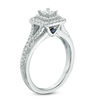 Thumbnail Image 2 of Vera Wang Love Collection 0.58 CT. T.W. Princess-Cut Diamond Double Frame Engagement Ring in 14K White Gold