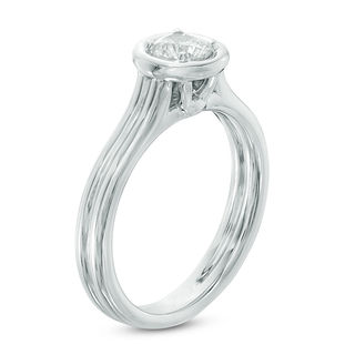 0.45 CT. Certified Diamond Solitaire Engagement Ring in 14K White Gold (J/I2)