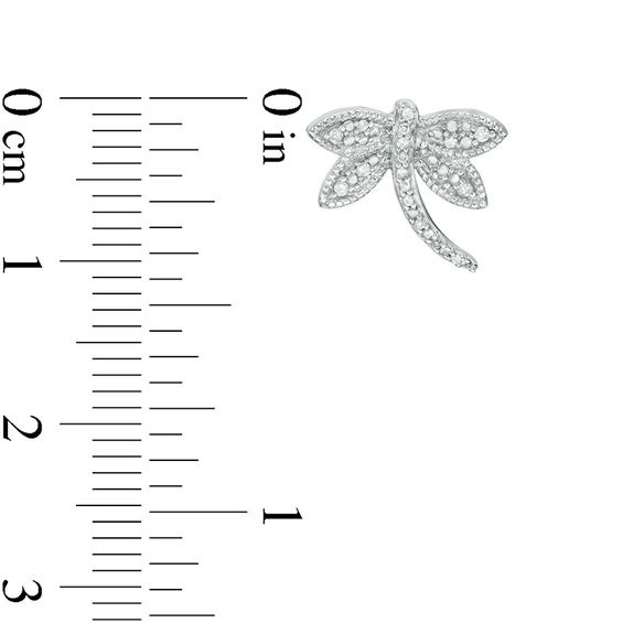 0.06 CT. T.W. Diamond Dragonfly Stud Earrings in Sterling Silver