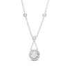 Unstoppable Love™ 0.38 CT. T.W. Diamond Frame Trapeze Drop Pendant in 10K White Gold