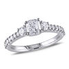 1.22 CT. T.W. Cushion-Cut Diamond Three Stone Engagement Ring in 14K White Gold