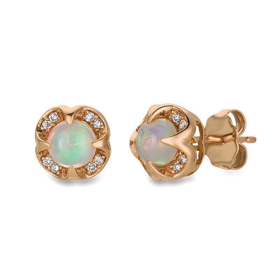 Le Vian® Neopolitan Opal™ and Diamond Accent Stud Earrings in 14K Strawberry Gold™